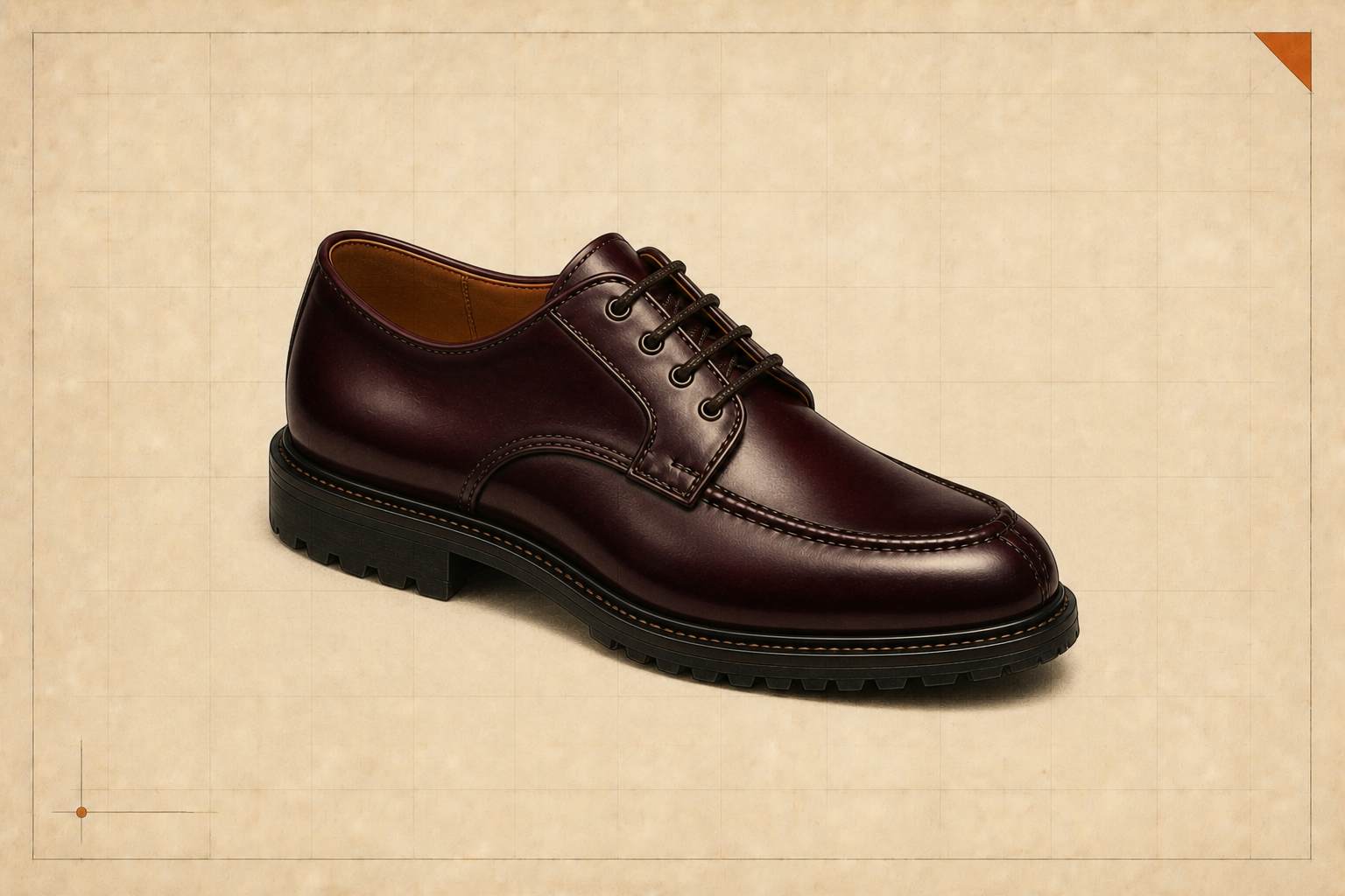 Alden ALGONQUIN V-TIP BLUCHERの参考イラスト